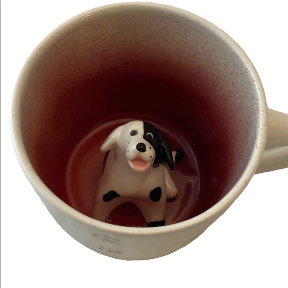 Vintage SPADEMAN POTTERY Cream Ceramic Peek A Boo Dog Mug - Picture 4 of 6